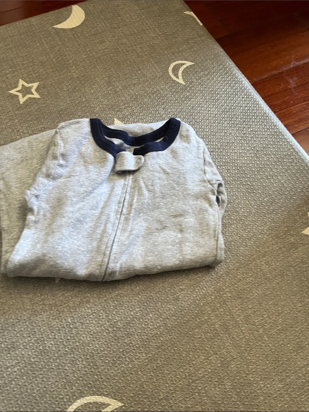 Carter's Heather Gray Footless Pajama with Navy Trim